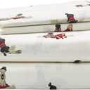 Eddie Bauer - Flannel Sheets King Size, Anti-Pilling & Wrinkle Resistant Cotton, Touchably Soft for All-Season Comfort - Bed Sheets with Matching Pillowcases & Fitted Sheet (Retriever Adventure Ivory)