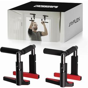 Jayflex CrossGrips Compact Pull Up Bar - Pull Up Bar Door Frame for Work from Home Fitness - Adjustable Door Frame Pullup Bar Handles - 250 lbs Capacity