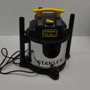 STANLEY 4 Gallon Wet Dry Vacuum, 4 Peak HP Stainless Steel 3 in 1 Shop Vacuum Blower with Powerful Suction, Vacuum for Job Site, Garage, Basement, Workshop, Top Handle, Portable Wet Dry Vac SL18301-4B