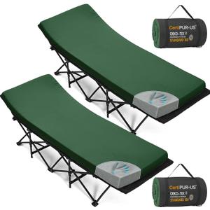 CYMULA Camping Cot Mattress 2in Memory Foam Sleeping Pad,Soft Warm Non-Slip Camping Mattress Topper with Retaining for Adults,Portable Roll up Pad for Travelonly Mattress