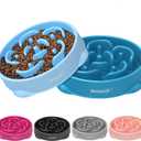 MateeyLife Large Slow Feeder Dog Bowls 2PCS, Anti-Choking Puzzle Dog Food Bowls, Anti-Slip Interactive Feeding Slow Down Eating, Bloat Stop Maze Dishes for Large Breeds 4 Cups (A-LightBlue&DarkBlue)