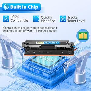 218X Toner Cartridges 4 Pack (with Chip) Compatible Replacement for HP 218 218X W2180X 218A W2180A hp218x Toner for HP Color Laserjet Pro MFP 3301sdw Toner 3201dw 3301fdw 3301cdw 3301 Toner (B/C/M/Y)