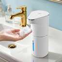 2 x Automatic-Foaming-Soap-Dispenser-Touchless,Type C Rechargeable White Hand Soap Dispenser 13oz/350ml with 3 Foam Levels Wall Mounted & Countertop Design for Kitchen Bathroom IPX5 Waterproof