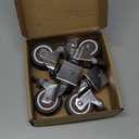 2 inch Swivel Caster Wheels with 5/8" (16mm) U-Bracket,Moving Swivel Wheel, with Brake Rubber Caster,for Loading Capacity 200 Lbs,Set of 4 (0.6"/16mm)