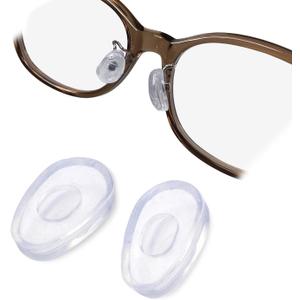 Mochi a girl, Eyeglass Nose Pads | Non-Adhesive Anti-Slip Nose Pads Cover | Soft Silicone Nose Pad Cushion for Glasses, Eyeglasses, Sunglasses | 1 Pair (Clear)