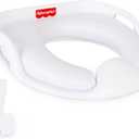 Fisher-Price Ready & Steady Potty Seat  Deluxe Soft Padded Potty Ring with Handles, Splash Guard, and Storage Hook for Toddlers Potty Training, White