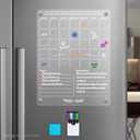 Acrylic Magnetic Calendar for Fridge 16x12, Clear Acrylic Calendar for Fridge, Refrigerator Calendar Magnetic Dry Erase Board, includes 6 Markers, Magnetic Eraser and Marker Holder