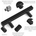 2 x 10 Pack 5 Inch Square Cabinet Handles Matte Black Stainless Steel for Cabinet, Kitchen Drawer Pulls Cabinet Handles for Cabinets Cupboard, 5''Length, 3''Hole Center