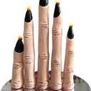 Halloween Taper Candles - Novelty Finger Candle Sticks for Holiday Decorations (Skeleton Primary Color)