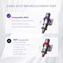 7.79in Large Dust Bin Replacement for Dyson V10 SV12 Models,Canister Bin for Part No.969509-01 and Filter No.969082-01 for Absolute/Absolute Pro/Animal/Animal Extra/Total Clean