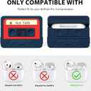 AirPods Pro 3 Case Cover, KOREDA Funny Cassette Tape Design Case for AirPods Pro 3rd Generation 2025, Cute Cartoon Fashion Silicone Protective Case for Women Men (Blue)
