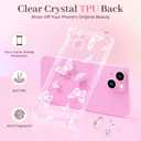 4 x Clear Case Compatible with iPhone 13, Cute Butterfly Print Protective Cover for Girls Women, Slim Soft TPU Four Corners Shockproof Case for iPhone 13 - White Butterfly