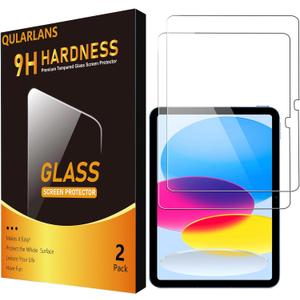 Qularlans 2 Pack Screen Protector for iPad 11th Generation A16 11 Inch (2025) & iPad 10th Generation 10.9 Inch (2022), 9H Tempered Glass Film, Anti-Scratch, HD Clear, Apple Pencil Compatible, Case Friendly