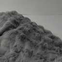 Cozy Bliss Faux Fur Throw Blanket for Couch, Fuzzy Soft Plush Thick Bubble Blanket for Sofa Bedroom Living Room,50 * 60 Inches Light Grey