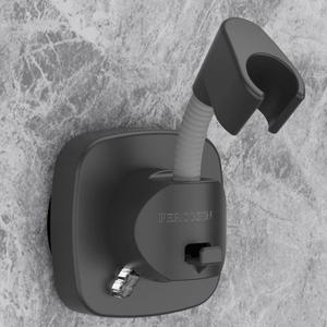 360 Swivel Shower Head Holder with Suction Cup | 10kg Load Capacity, Tool-Free Installation in Seconds | Removable and Rust-Resistant Shower Bracket with Storage Hook (Grey) (Gray)
