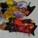 3 PCS Halloween Hanging Witches Decorations, 8" Halloween Witches Ornaments Flying Witches Figures on Broom Halloween Outdoor Indoor Decorations Haunted House Hanging Props Party Decor (#A)