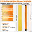 20FT Load Height Measuring Stick, Imperial & Metric Measurement Sticks for Trucks, Car Hauler, Trailer, RV, Retractable Truck Height Stick with Carrying Bag