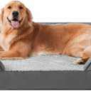 INVENHO Orthopedic Dog Beds Large Sized, XL Washable Dog Sofa with Egg-Crate Foam, Waterproof Lining and Non-Skid Bottom 46" x 28.5" x 4", Grey)