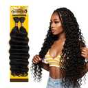 Human Braiding Hair for Boho Braids  Loose Deep Wave Boho Hair, No Weft, Natural Wave, Micro Braiding Hair, 100% Virgin Remy, 18 Inch 100g (1B Natural Black)