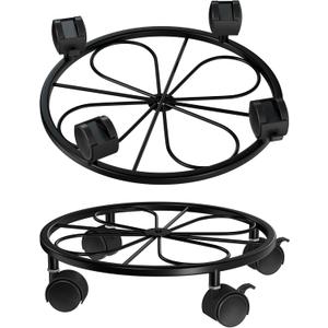 2 Pack Rolling Plant Stands with Wheels - 10.24" Plant Caddy, 360 Rotatable and Lockable Plant Rollers, 80LB Weight Capacity, Plant Tray with Casters for Indoor Outdoor Wine Cellar.