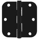 Nuk3y Residential 3 1/2" x 3 1/2" Ball Bearing Door Hinge 5/8 Radius (18 Pack, Matte Black)