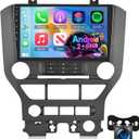 [2GB+64GB] Car Radio for Ford Mustang 2015-2020 (Adapts to 3 Buttons Only) with Carplay&Android Auto, 9 inches Android Touch Screen Mustang Stereo, 1080P/EQ Audio/Bluetooth/FM RDS/SWC