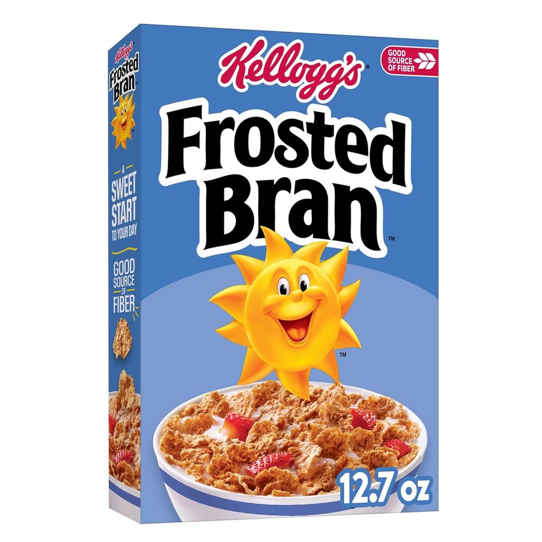Kellogg's Frosted Bran Breakfast Cereal, Fiber Cereal, Family Breakfast, Original, 12.7oz Box (1 Box) (EXP 03/08/26)