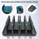KDD 4-Slot Vertical Laptop Stand with Gravity Locking, 6-in-1 Laptop Holder Desktop Stand, Space-Saving Organizer Fits MacBook/Surface/HP/Dell/Book/Tablet/Switch/Cell Phone and Keyboard