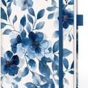 Lined Journal Notebook for Women & Men, Hardcover Leather Journal for writing, A5 College Ruled Notebook for Work & Note Taking, Perfect for Office School Home Supplies, 160 Pages, Watercolor Petal