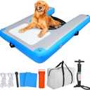 Inflatable Dog Water Ramps, Float Floating Ramps for Dog Water Ladder Steps Ramp for Pools Boats Docks, for Swimming Pets Water Bed for Human with Non-Slip Pad (Large)