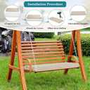 Outdoor Bench Cushion 59 x 18 Inch Thick Waterproof Porch Swing Cushions with Tie Patio Furniture Chair Cushion Bench Pad Color Fastness Backyard Seat Pads, Cream, 59"x18"x3"