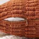 MIULEE Pack of 2 Rust Corduroy Decorative Pillow Covers 20x20 Inch Soft Boho Striped Throw Pillow Covers Modern Farmhouse Home Decor for Summer Sofa Living Room Couch Bed