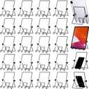 Kenning 24 Pack Adjustable Plate Stands for Display 7.1 Inch Black Metal Foldable Easel Book Display Stands Bulk Decorative Plate Holders for Platter Frame Photo Tabletop Art(Four Corners)