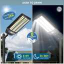 VOOJOY 12000W Solar Street Light Outdoor, Commercial Grade Solar Lights Outdoor, IP67 Waterproof Parking Lot Lights Dusk to Dawn LED Security Flood Light Motion Sensor with Remote Control, 2 Pack