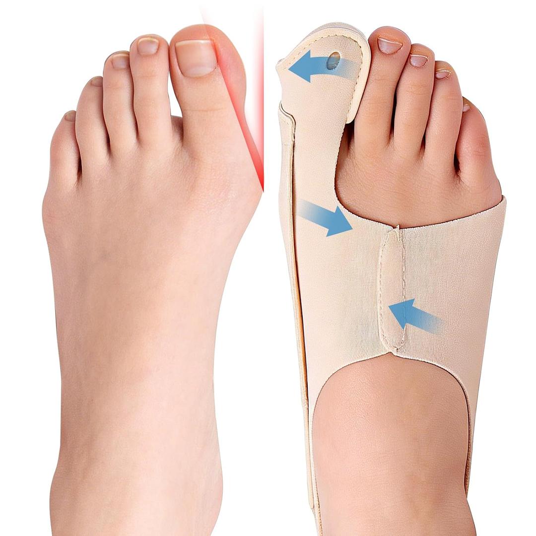 Bunion Corrector for Women & Men, [2-Pack] Comfortable Hallux Valgus Relief Splint, Discreet Soft Toe Straightener for Fits in Shoes, Adjustable Alignment Support for Day and Night