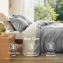 Bedsure Duvet Cover Queen Size - Soft Double Brushed Bedding Set for Kids & Adults, Zipper Closure, 3 Pieces, Includes 1 Duvet Cover (90"x90") & 2 Pillow Shams, NO Comforter, Grey