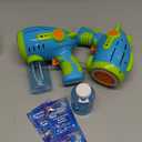 Sloosh 2 Packs Bubble Gun for Kids with 10 Holes, Bubble Machine Gun for Toddlers 13, Automatic Light Up Airship Blower with 2 Bottles 4 Bags Refill Solution, Summer, Outdoor Toy, Party, Easter, Gift