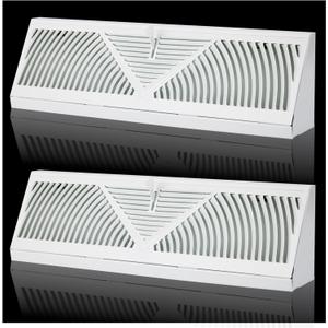 18 inch Baseboard Register Vent,2PK Baseboard Vent Cover 18 Inch Duct Opening White Baseboard Diffusers Heater Vent for Floor Wall with Adjustable Airflow Control-18"Wide x 4.5"Tall x 2.75"Deep