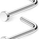 Ruifan 18G 20G 316L Surgical Steel Nose Stud Ring L Shaped with 2MM Flat Top Piercing Jewelry 2 PCS