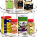 2 Tier Lazy Susan Bathroom Organizer, 9.25Inch Clear 360 Rotating Makeup Organizer for Vanity, Skincare Organizers Perfume Organizer, Spice Rack Organizer for Cabinet- Home Organization and Storage