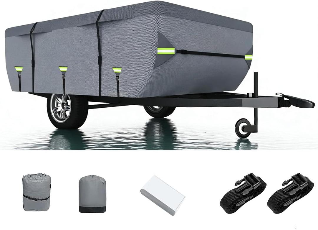 Pop Up Folding Camper Cover 7 Layers Top Tent Trailer Cover (Fits 10' to 12')