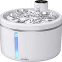 Wireless Cat Water Fountain [with Stainless Steel Tray], 102oz/3L Pet Fountain for Cats Inside, Cat Fountain for Drinking with Motion Sensor, Ultra Quiet for Small Animals-[BPA-Free] (102oz+2Filters)