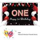 JOYKY Happy 33rd Birthday Banner, Red Black Party Decorations for Men Women, 33 Year Old Backdrop Dcor Supplies, 5.9 X 3.8 Fts