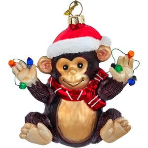 Kurt Adler 4-Inch Glass Monkey Ornament