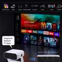 Projector Mini Smart, with Wifi and Bluetooth, 220 ANSI 1080P HD, Built-in Apps, Portable Outdoor Bedroom Movie Projector, for Phone, Android TV, Auto Zoom Keystone, 360 Rotatable Stand Proyector