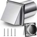 6 Inch Dryer Vent Cover Outside, 304 Stainless Steel | Exhaust Hood with 8" Extension Tube Weatherproof Backdraft Flap & Pest Guard Outdoor Wall Dryer Cover for House Rv Garage Ac