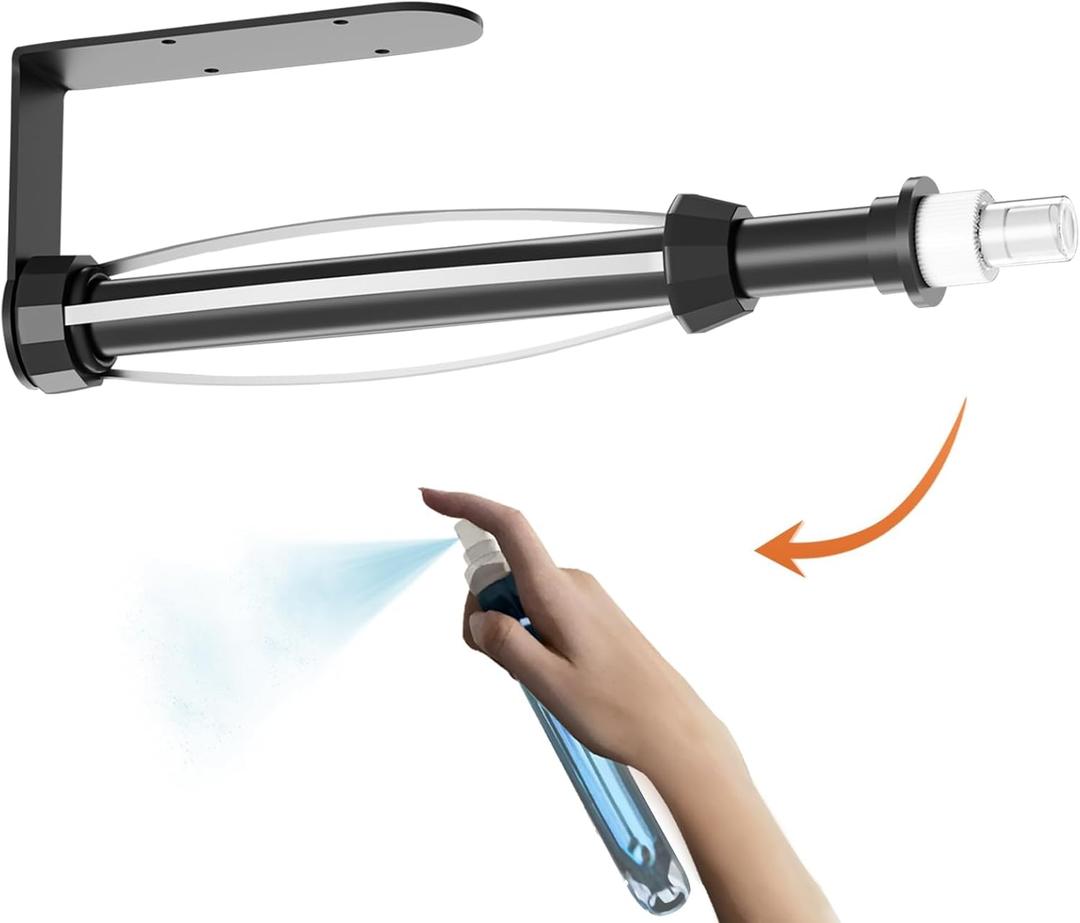 Under Cabinet,Damping Paper Towel Holder Wall Mount,Self-Adhesive or Drilled Paper Towel Holder with Spray Bottle,Black for RV Kitchen Bathroom