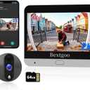 2K Video Peephole Doorbell Camera with 64GB Memory Card, Door Peephole Video Doorbell with 4.3" Color Monitor, 8000mAh Battery, 170 Wide View, Smart Detection Alerts, Night Vision