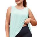 LALAGEN Plus Size Womens Workout Tank Tops Sleeveless Summer Loose Fit Flowy Yoga Athletic Running Shirts (XX-Large, Light Green)