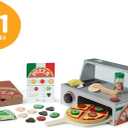 Melissa & Doug Top & Bake Wooden Pizza Counter, Kids Kitchen Playset with Play Food & Play Kitchen Accessories, Preschool Toys for Girls & Boys Ages 3+ - FSC Certified
